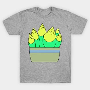 Cute Cactus Design #70: Yellow Top Succulents T-Shirt